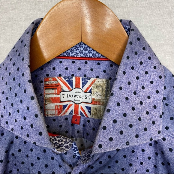 7 Downie Street Men’s Dress Shirt with Contrast Cuffs Size 4 (Medium) 16 Neck - Picture 3 of 11